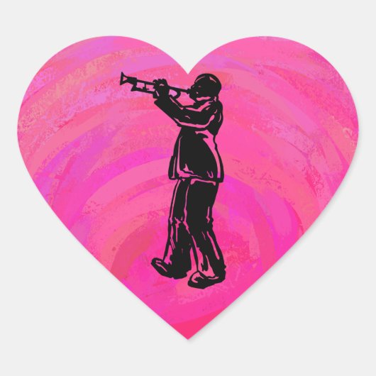 New York Boogie Nights Trumpet Hot roze Hart Sticker (Voorkant)