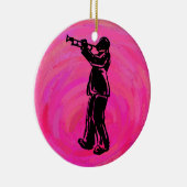 New York Boogie Nights Trumpet Hot roze Keramisch Ornament (Rechts)