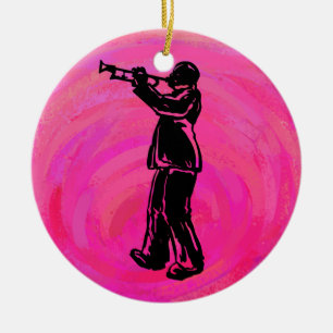 New York Boogie Nights Trumpet Hot roze Keramisch Ornament