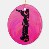 New York Boogie Nights Trumpet Hot roze Keramisch Ornament (Links)