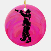 New York Boogie Nights Trumpet Hot roze Keramisch Ornament (Achterkant)