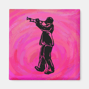 New York Boogie Nights Trumpet Hot roze Magneet