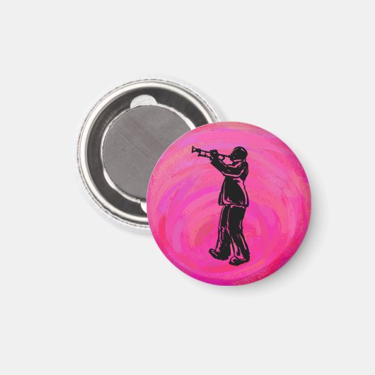 New York Boogie Nights Trumpet Hot roze Magneet (Voorkant / Achterkant)