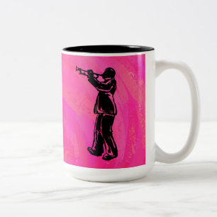 New York Boogie Nights Trumpet Hot roze Tweekleurige Koffiemok