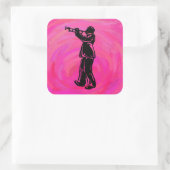 New York Boogie Nights Trumpet Hot roze Vierkante Sticker (Tas)