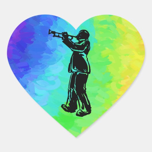 New York Boogie Nights Trumpet Rainbow Hart Sticker (Voorkant)