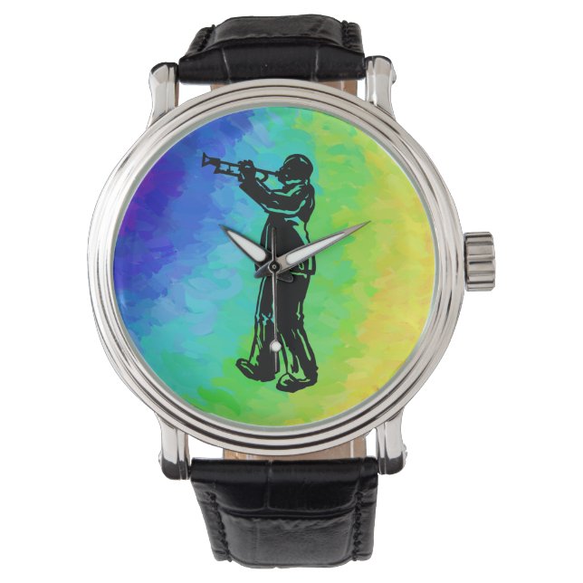 New York Boogie Nights Trumpet Rainbow Horloge (Voorkant)