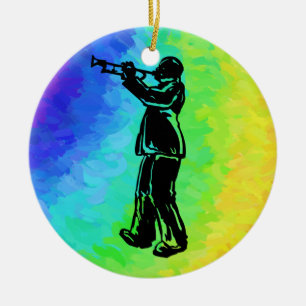 New York Boogie Nights Trumpet Rainbow Keramisch Ornament