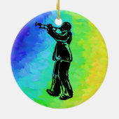 New York Boogie Nights Trumpet Rainbow Keramisch Ornament (Achterkant)