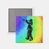 New York Boogie Nights Trumpet Rainbow Magneet (Voorkant / Achterkant)