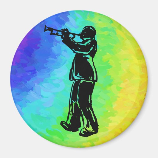 New York Boogie Nights Trumpet Rainbow Magneet (Voorkant)
