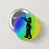New York Boogie Nights Trumpet Rainbow Ronde Button 5,7 Cm (Voorkant /achterkant)