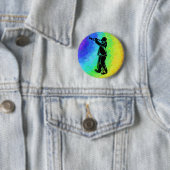 New York Boogie Nights Trumpet Rainbow Ronde Button 5,7 Cm (In situ)