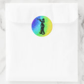 New York Boogie Nights Trumpet Rainbow Ronde Sticker (Tas)