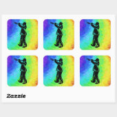 New York Boogie Nights Trumpet Rainbow Vierkante Sticker (Vel)