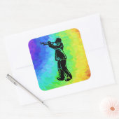 New York Boogie Nights Trumpet Rainbow Vierkante Sticker (Envelop)