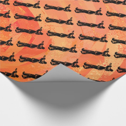 New York Boogie Nights Trumpet Sinaasappel Cadeaupapier (Hoek)