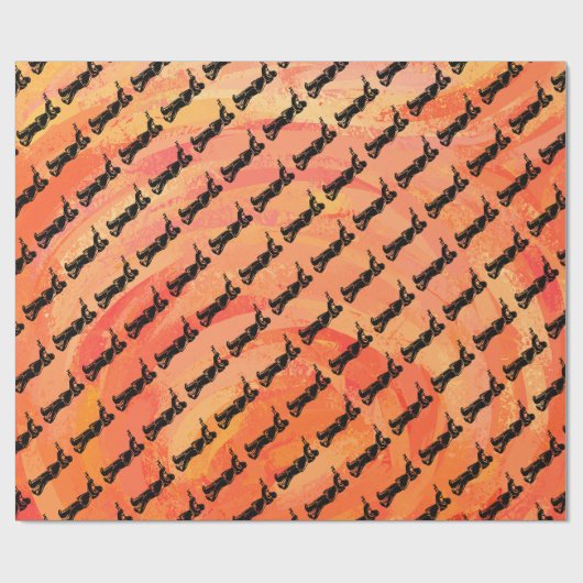 New York Boogie Nights Trumpet Sinaasappel Cadeaupapier (Vlak)