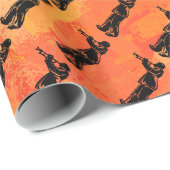 New York Boogie Nights Trumpet Sinaasappel Cadeaupapier (Rol Hoek)