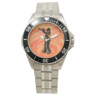 New York Boogie Nights Trumpet Sinaasappel Horloge