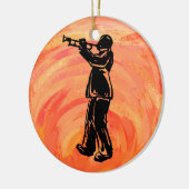New York Boogie Nights Trumpet Sinaasappel Keramisch Ornament (Links)