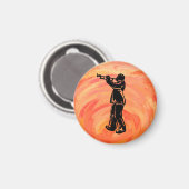 New York Boogie Nights Trumpet Sinaasappel Magneet (Voorkant / Achterkant)