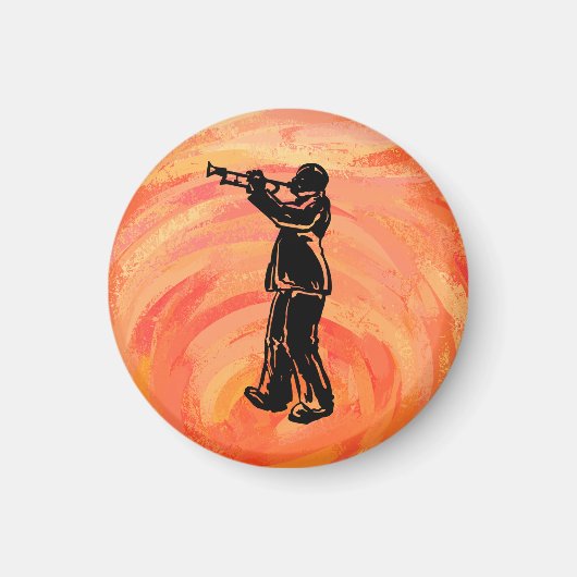 New York Boogie Nights Trumpet Sinaasappel Magneet (Voorkant)