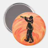 New York Boogie Nights Trumpet Sinaasappel Magneet (Voorkant / Achterkant)