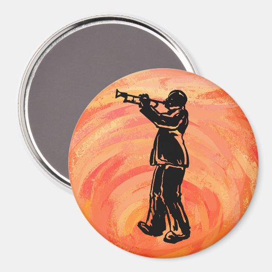 New York Boogie Nights Trumpet Sinaasappel Magneet (Voorkant / Achterkant)