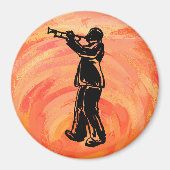 New York Boogie Nights Trumpet Sinaasappel Magneet (Voorkant)