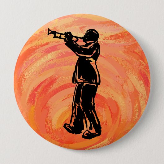 New York Boogie Nights Trumpet Sinaasappel Ronde Button 4,0 Cm (Voorkant)