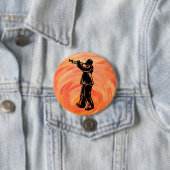 New York Boogie Nights Trumpet Sinaasappel Ronde Button 7,6 Cm (In situ)