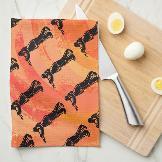 New York Boogie Nights Trumpet Sinaasappel Theedoek (Quarter Fold)