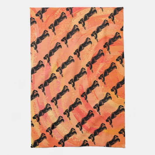 New York Boogie Nights Trumpet Sinaasappel Theedoek (Verticaal)