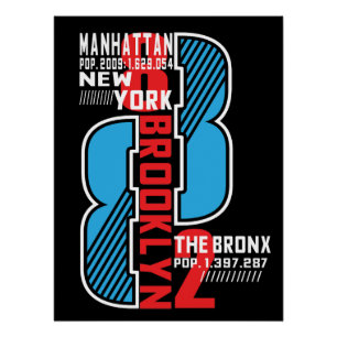 New York Boroughs: Bevolking en Stadsgeschiedenis Perfect Poster