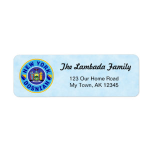 New York Bosnian American Adresetiketten Etiket