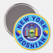 New York Bosnian American Fridge Magnet (Voorkant / Achterkant)