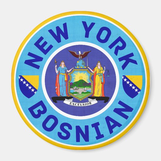 New York Bosnian American Fridge Magnet (Voorkant)
