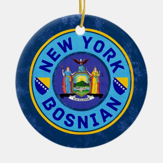 New York Bosnian American Holiday Decoration Keramisch Ornament (Voorkant)
