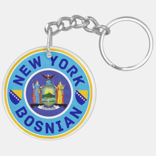 New York Bosnian American Sleutelhanger (Achterkant Rechts)
