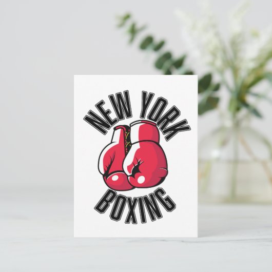 New York Boxing logo Briefkaart (Staand voorkant)