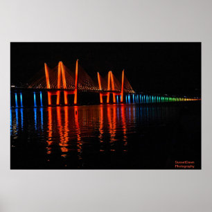 New York Bridge Lights in Honor of Gay Pride Poster