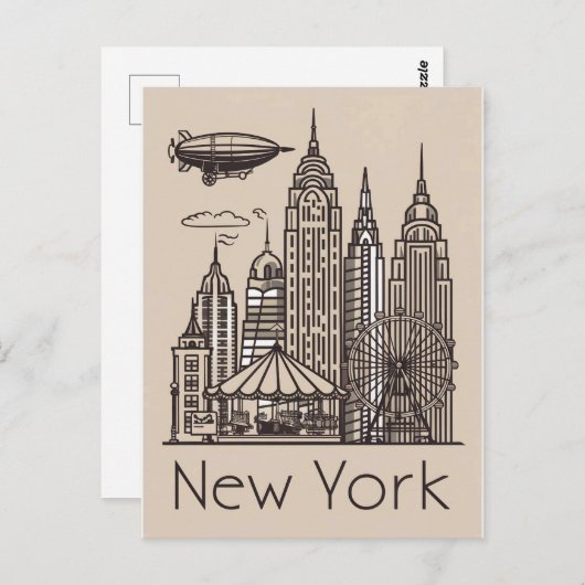  New York Briefkaart (Voorkant / Achterkant)