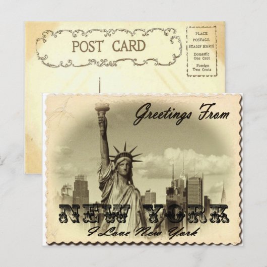  New York Briefkaart (Voorkant / Achterkant)
