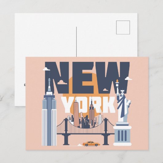 New York Briefkaart (Voorkant / Achterkant)