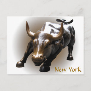 New York Briefkaart Bull Statue NYC Souvenir Card