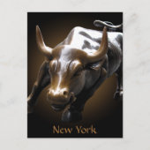 New York Briefkaart Bull Statue NYC Souvenir Card (Voorkant)