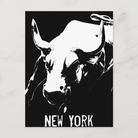 New York Briefkaart Bull Statue NYC Souvenir Card (Voorkant)