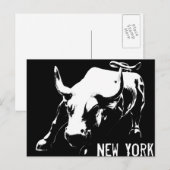 New York Briefkaart Bull Statue NYC Souvenir Kaart (Voorkant / Achterkant)