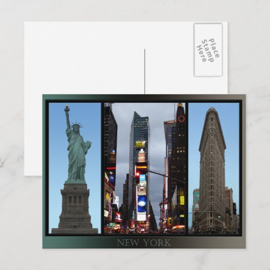 New York Briefkaart New York Landmark Souvenir Car (Voorkant / Achterkant)